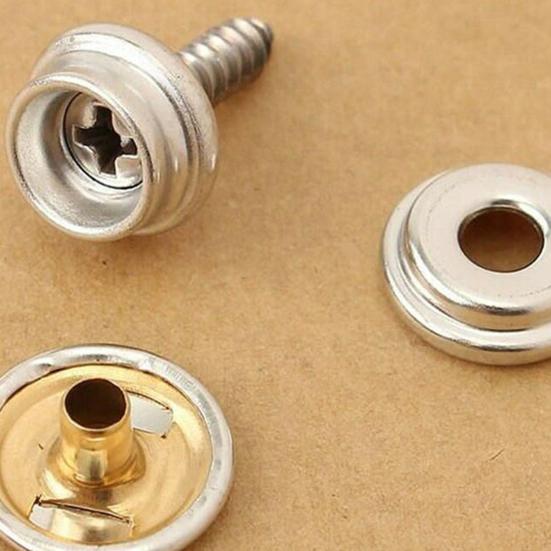 10Set/Bag Snap Fastener Multiple Use Rust-proof Metal 15mm Pop Studs Heavy Duty Press Button for Boat Covers