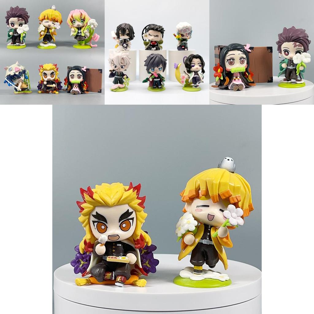 Cute And Colorful Demon Slayer Figures With Tanjiro Nezuko Zenitsu In Pvc Material