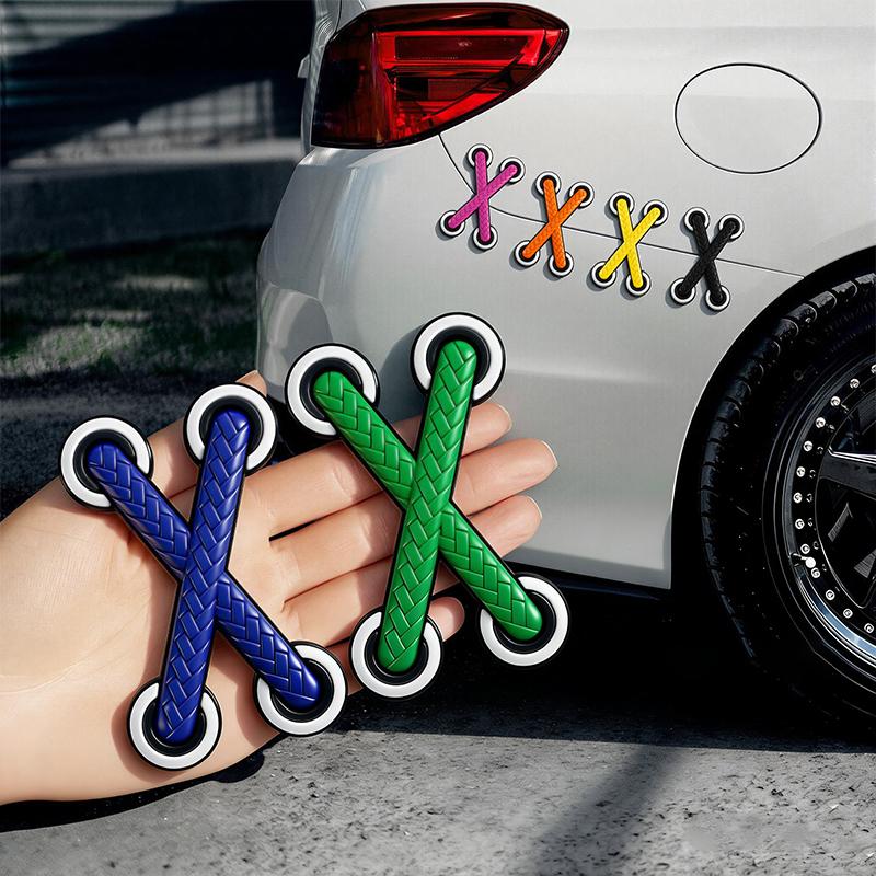 Custom Cross Shoelaces Car Bike Vinyl Sticker Waterproof Decal for Trunk Bumper Window Decoration