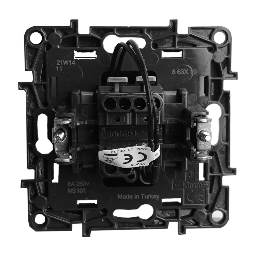 Single Illuminated Bell Push Button Black Mounting
