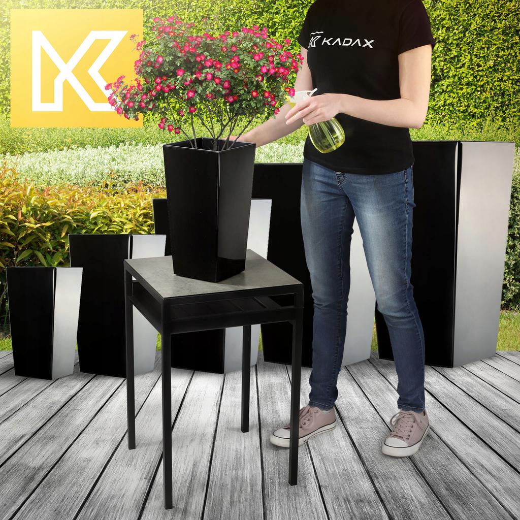KADAX Flowerpot + Insert 18x36cm Tall Black Gloss