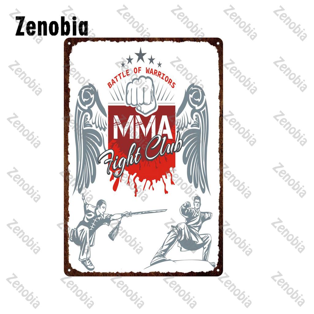 Металлический знак ММА, смешанные боевые искусства, бойцовский клуб, металлический плакат, жестяные знаки, винтажная табличка, декоративная тарелка, боксерский ринг, клуб, спортивный зал, декор
