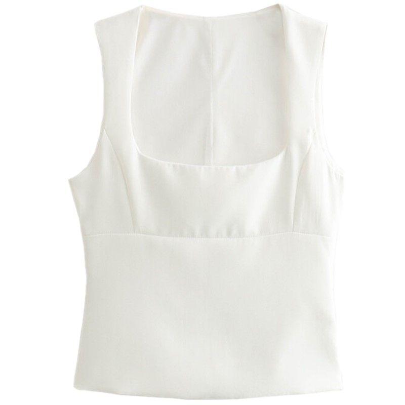 Fashion Style 2024 Spring New Arrival Women's Clothing Stylish Slim-Fit All-Matching Short Square Collar Stretch Tops 2745777