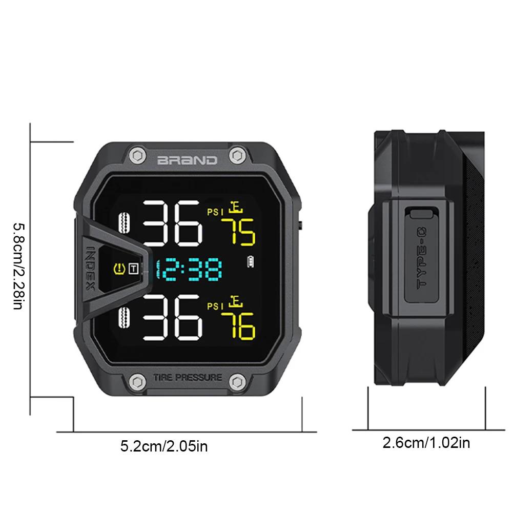 Система контроля давления в шинах мотоцикла TPMS с 2 датчиками Система сигнализации контроля давления в шинах мотоцикла Водонепроницаемость IP65