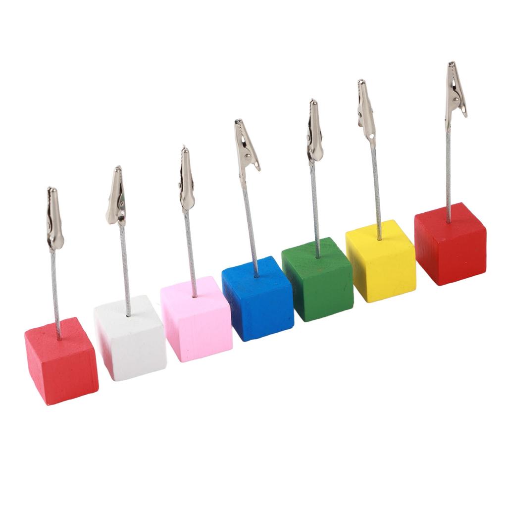 7 шт. Подставки для карточек Простые переносные держатели для номеров столов с красочной деревянной основой для фотографий и карточек