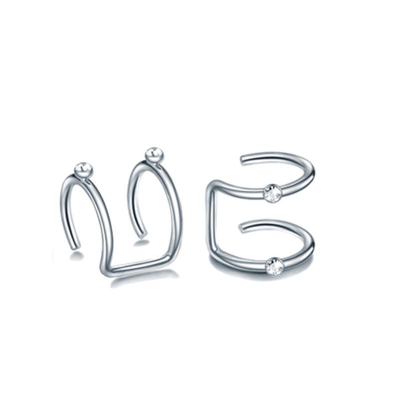 Инкрустированная пряжка для ушей из нержавеющей стали, оптовая продажа, двойные круглые гвозди из ушной кости без серег с отверстиями