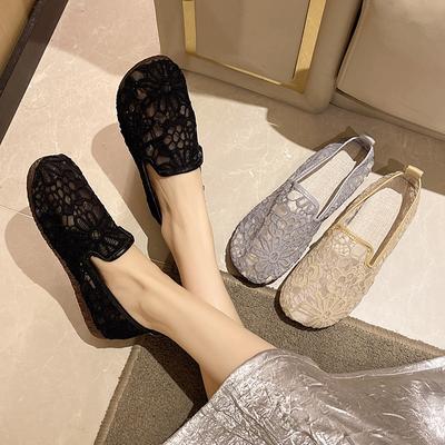 2025 весна и лето новые туфли рыбака Сяосян женские плетеные из пеньковой веревки на плоской подошве однопедальные на толстой подошве одинарные туфли лоферы женская обувь