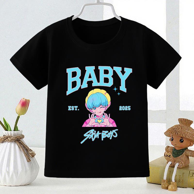 Kpop Охотник на демонов Saja Boys Модная детская футболка с принтом Летний топ для девочек Детская футболка с коротким рукавом