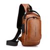 Waterproof Leather PU Crossbody Bag for Men  USB Charging  Anti-theft Stylus  Travel  Chest Bags