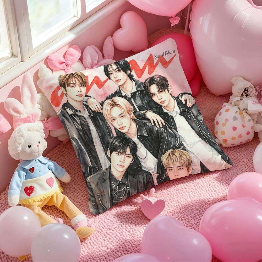 Kpop RRRRIIZESS Cushion Cover Pattern Printed Pillowcase for Living Room Sofa Cushion Cover Bedroom Decor
