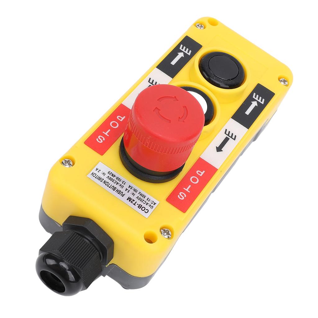 Crane Hoist Controller Push Button Switch Water Resistant 2 Key IP68 Industrial Remote Control with Emergency Stop
