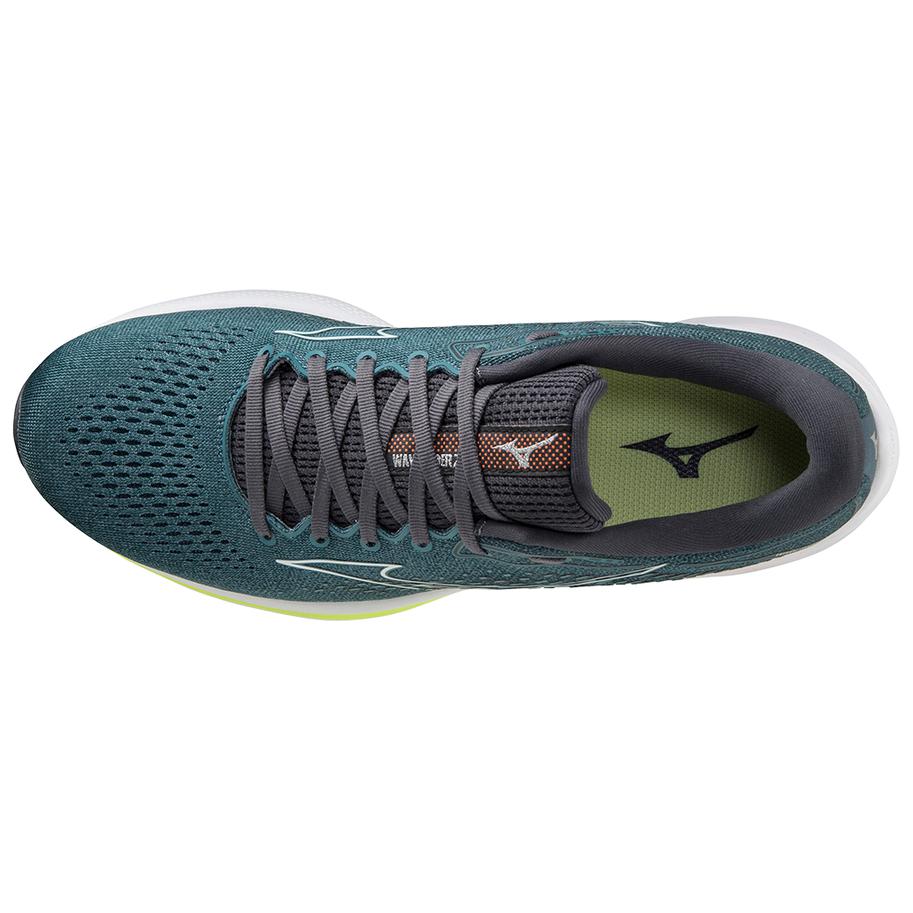 Mizuno Wave Rider 25 Противоскользящие и износостойкие кроссовки с низким верхом для бега Мужские бирюзовые кроссовки J1GC210301