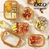 EKCO Corning 1170ml Square 3-Compartment Glass Lunch Container