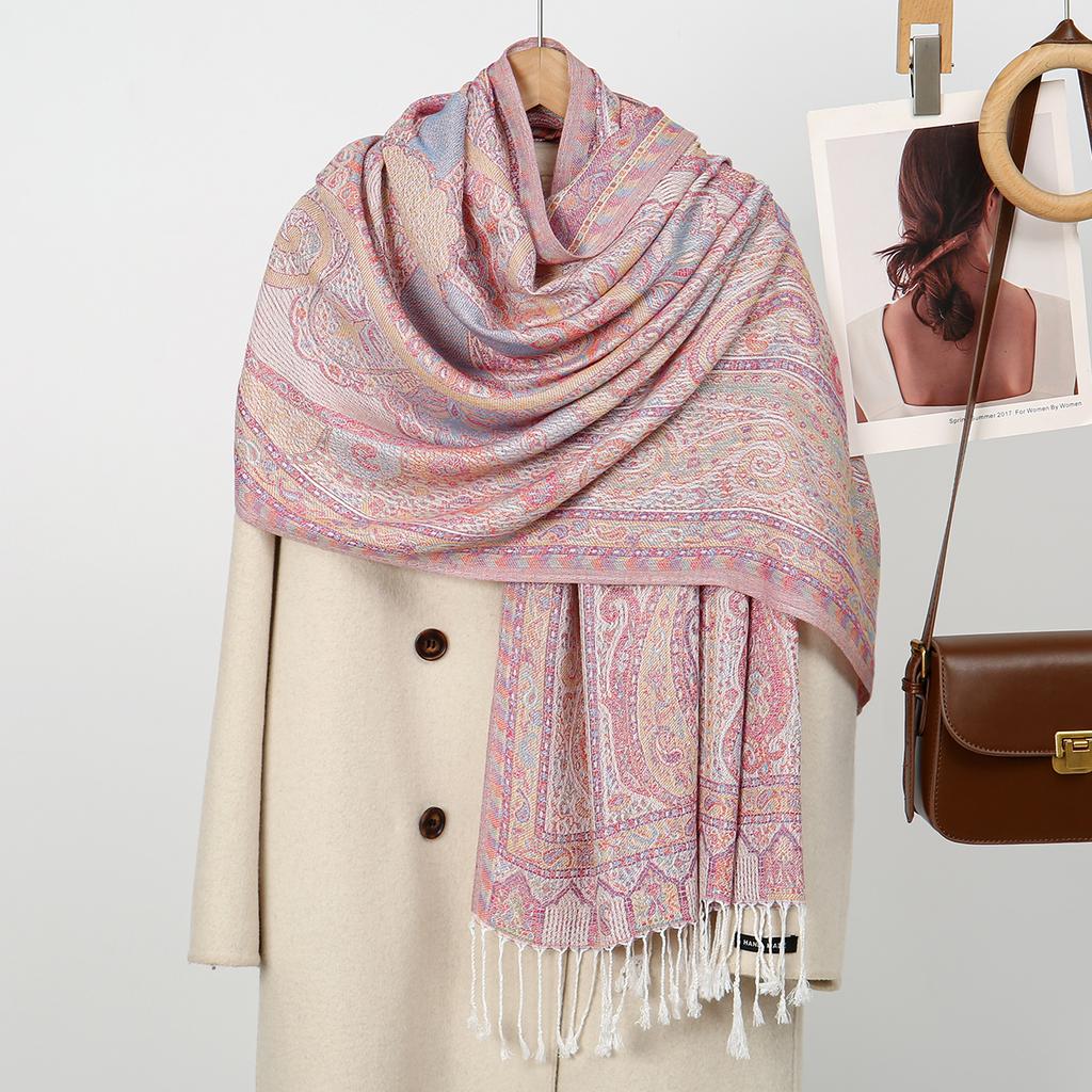 Paisley Embroidery Cotton Hijab Scarf For Woman Muslim Hijabs Pashmina Tassels Shawls Fashion Long Wraps Foulard Islam Turban