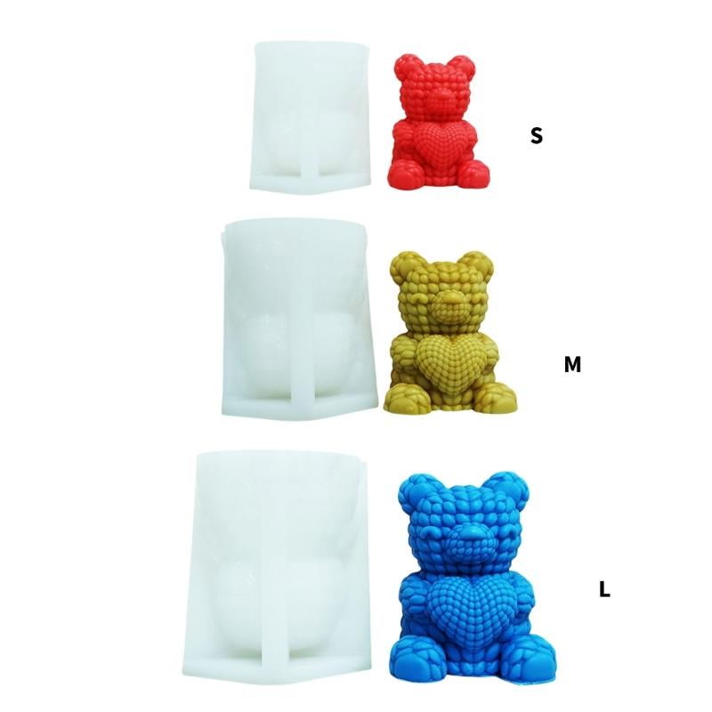 Bear Designs Candle and Home Decors Artistic Bear Shaped Silicone Mould for Crafters in Home Decoration Crafts