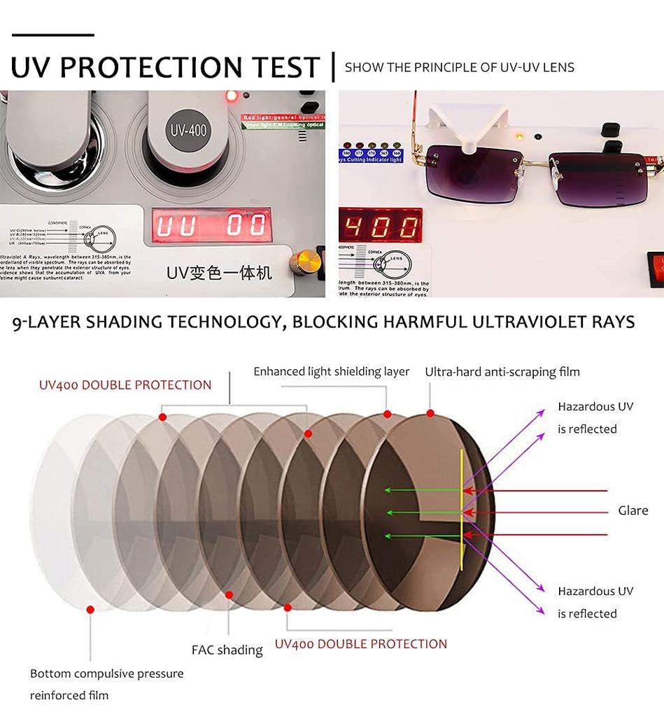 Солнцезащитные очки без оправы в стиле ретро, прямоугольные, очень маленькие, с линзами в оправе [SHEEN KELLY] для мужчин и женщин, прозрачные
