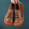 Retro Oxford Sneaker Woman Cow Leather Shoes for Women  Vintage Lace Up Leather Sport Shoes Soft Flat Moccasins