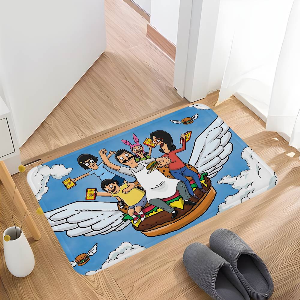 Cartoon B-Bobs Anime BurgersES Entrance Door Mat Washable Non-Slip Living Room Sofa Chairs Area Mat Kitchen Welcome Doormat