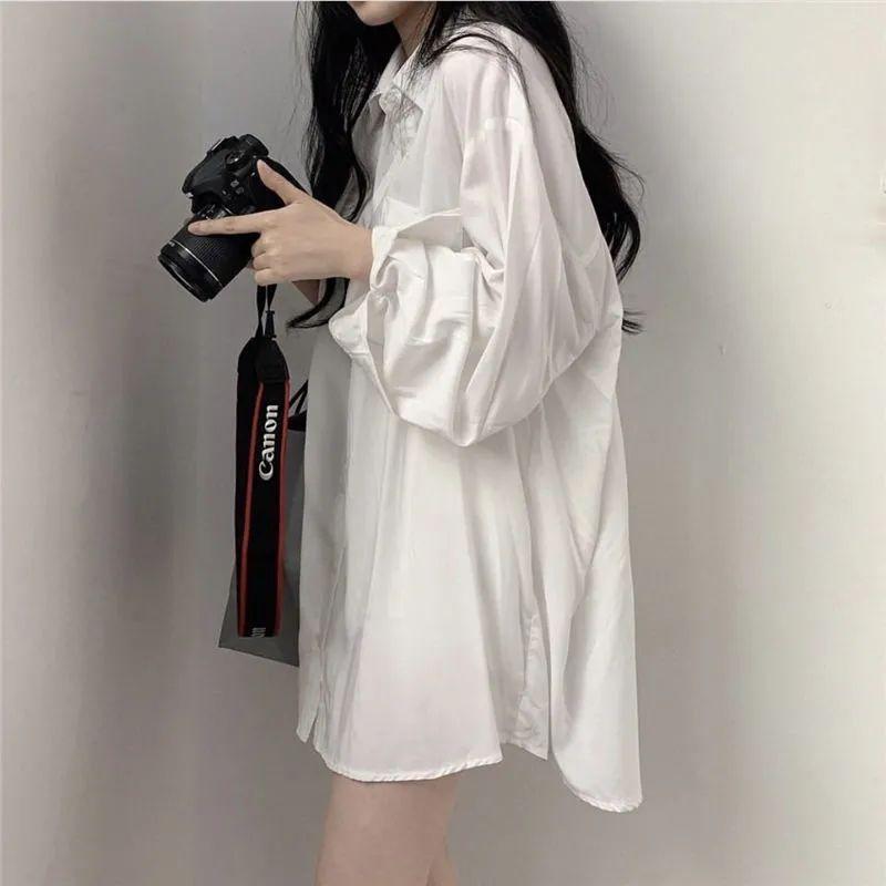 Thin Sunscreen Shirt Breathable Draping Medium Long Sleeve Top Summer Solid Casual Loose Fitting Blouse Wholesale