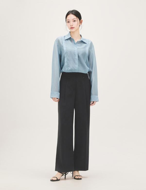 Roem Re Tuck Detail See-Through Shirt (Rmywg24Rta) Rmywg26Rt2