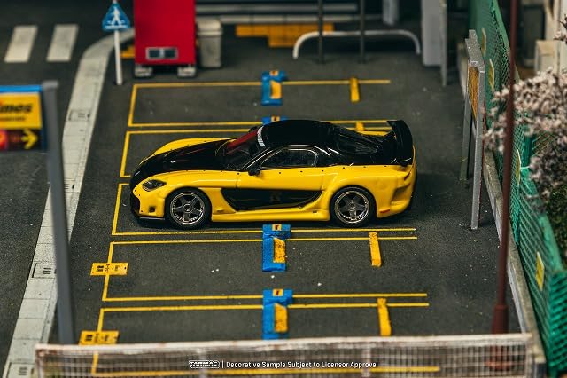 TARMACWORKS 1/64 Mazda RX-7 VeilSide Fortune7 Yellow/Black Finished Product T64G-075-YE