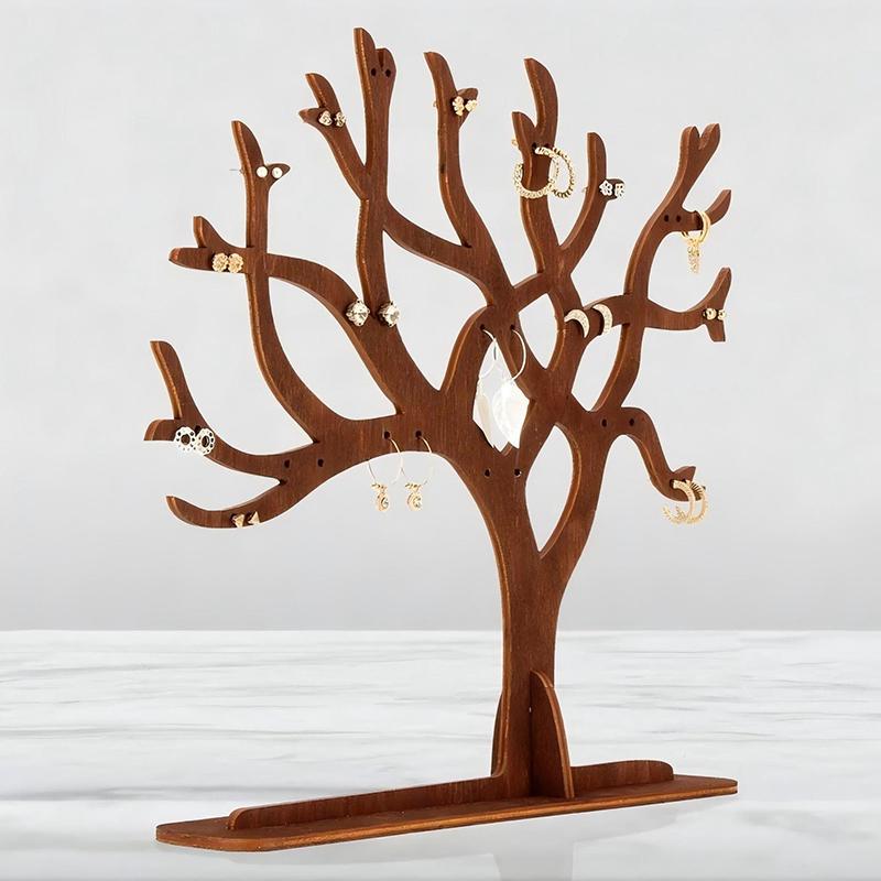Jewelry Display Stand Wooden Tree Tower Rack Hanging Organizer For Ring Earrings Necklace Bracelet Hair Accessories