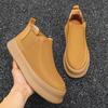 Men's Fashion Cowboy Desert Boots Slip-on Cow Suede Leather Shoes Flats Platform Chelsea Boot Spring Autumn Handsome Ankle Botas