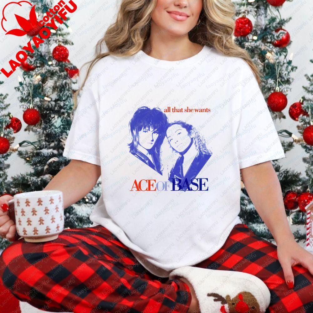Ace of Base Trendy Music Style Original Asakusa Unisexs and WoUnisexs Casual Shirt Pattern Pure Cotton Tshirt