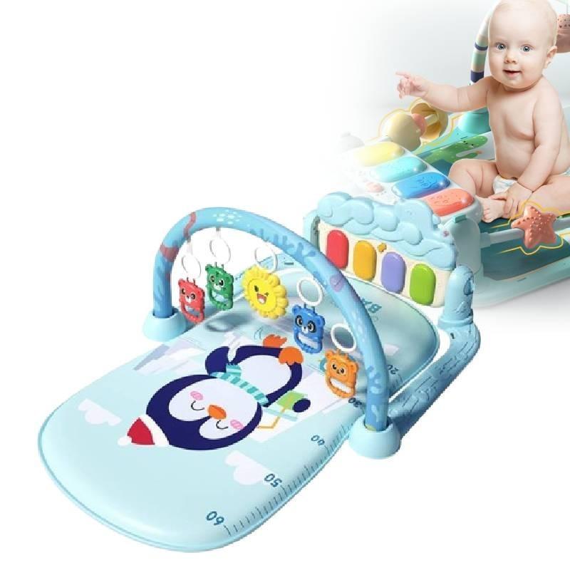Infant Musical Piano Baby Gym Mat With Detachable Hanging Toys And Light-up Features