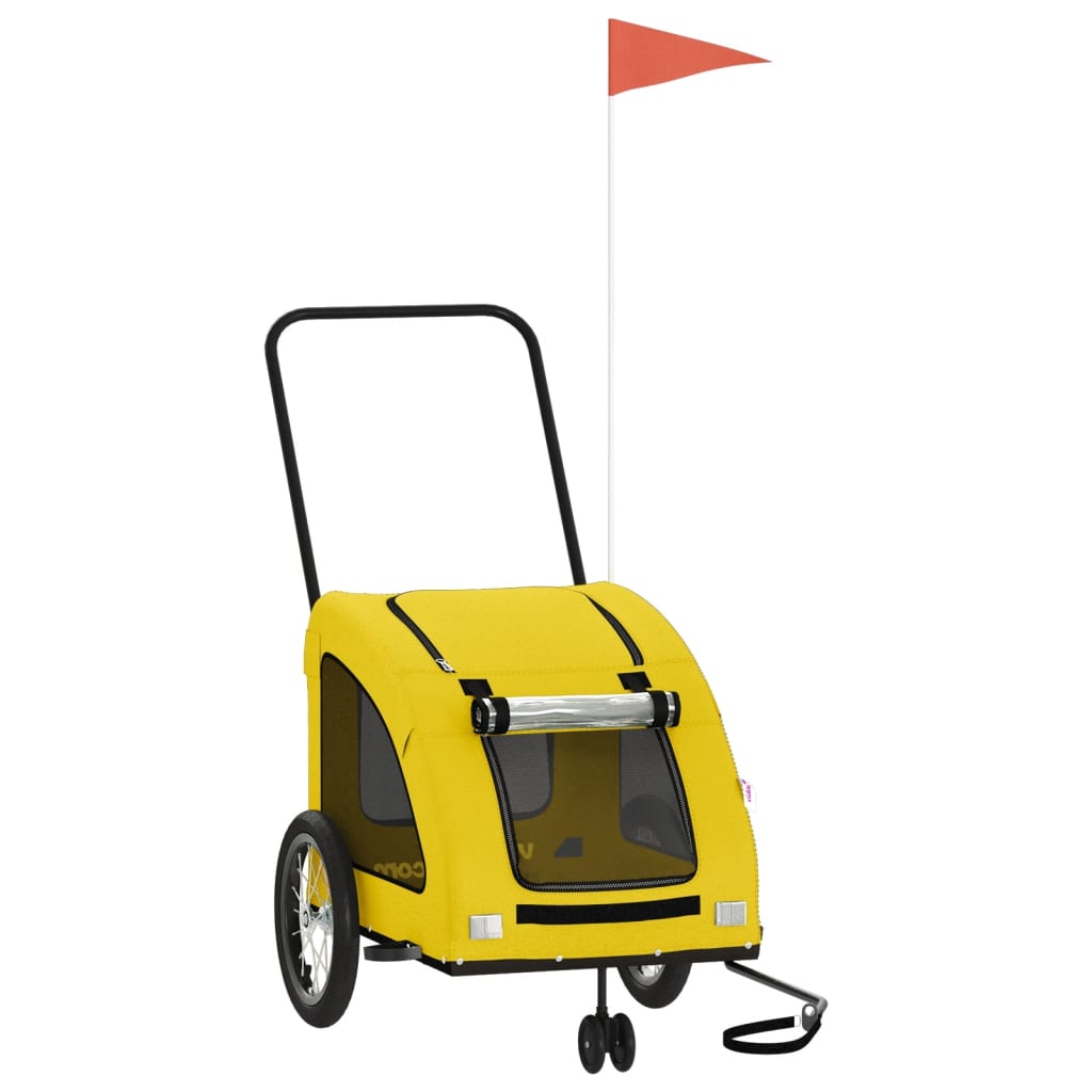 Bicycle Trailer for Dogs Yellow Oxford Fabric and Iron