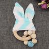 Wooden Handmade Colorful Beads with Rabbit Ear \'s Shape Hanging Decor for Baby