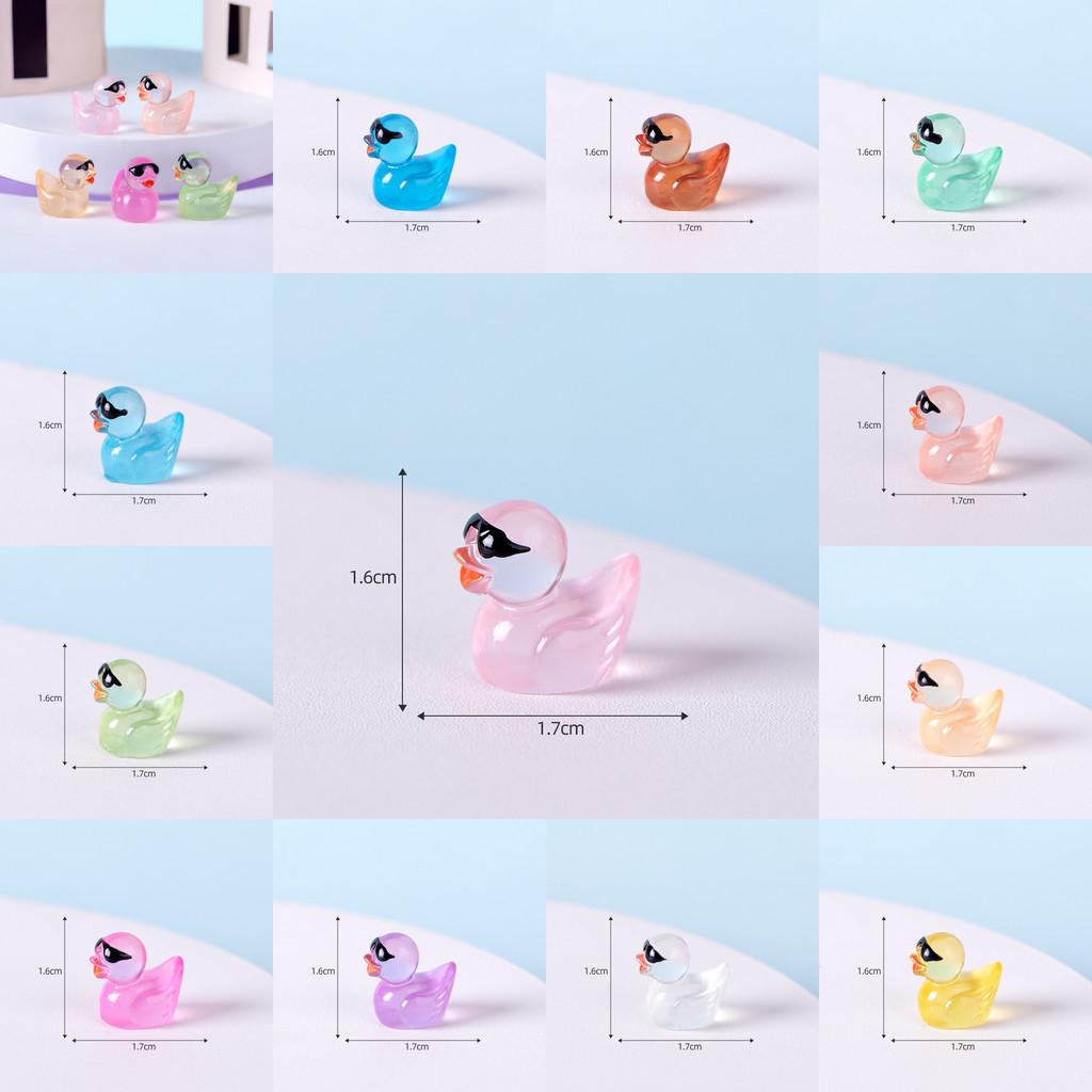 Милая мультяшная статуэтка утки, светящаяся в темноте, в солнечных очках, идеально подходит для украшения стола