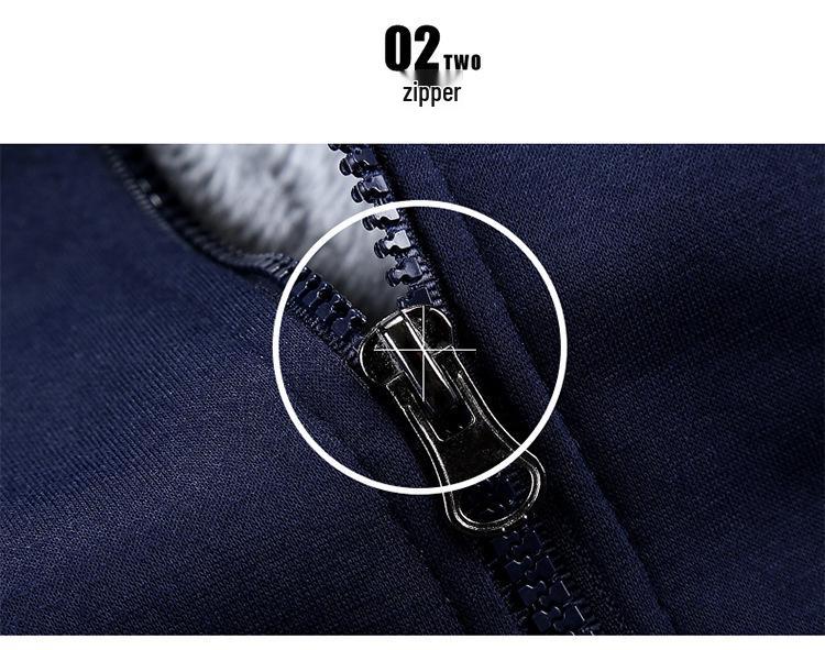 Мужской кардиган с плюшевой подкладкой - спортивная повседневная толстовка на осень/зиму