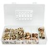 190Pcs Boxed Carbon Steel Color Zinc Rivet Nut M3-M12 Flat Vertical Knurled Insert Nut Kit