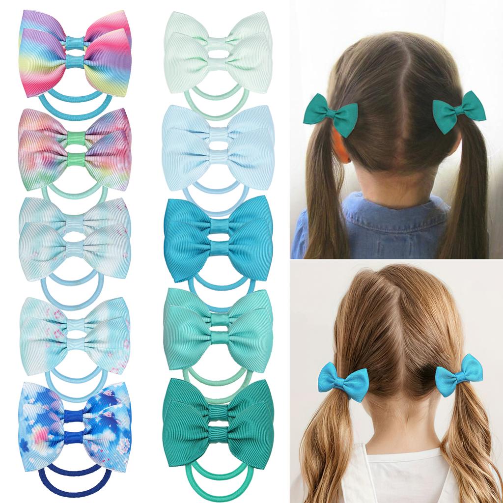 20 шт. милая красочная веревка для волос с узлом бабочки для маленькой девочки, эластичная коса в хвосте, детские аксессуары для волос для ежедневного использования