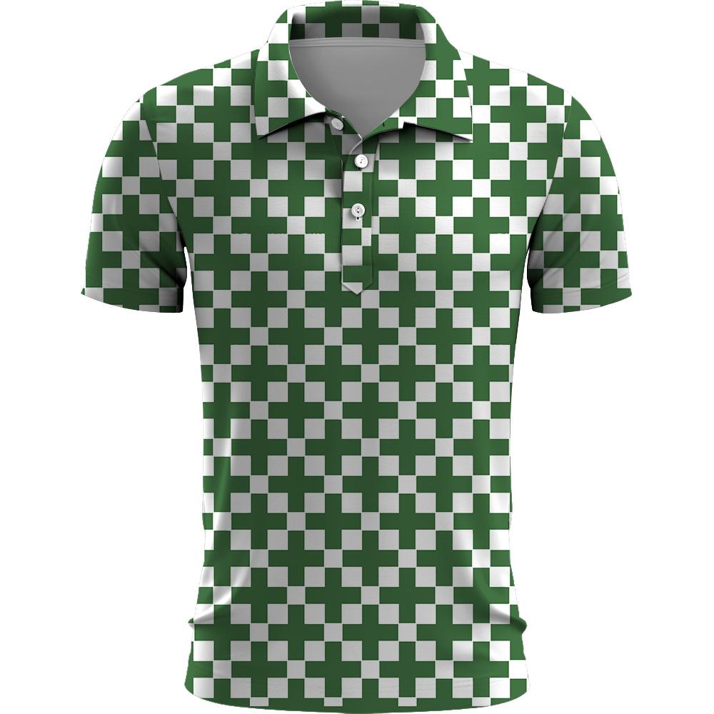 Stylish Checkered Short Sleeve Polo Shirt, Versatile Casual Top for Daily Wear.