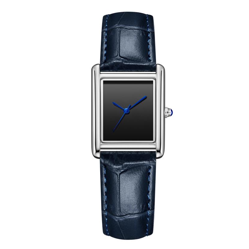 Кожаный ремешок Квадратные Кварцевые Парные Часы: Водонепроницаемый, Простой, Модный дизайн для мужчин и женщин
