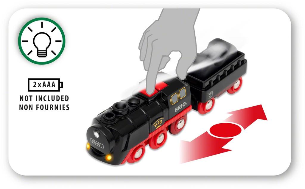 BRIO Power Steam Train Деревянный рельсовый электромобиль Локомотив 33884