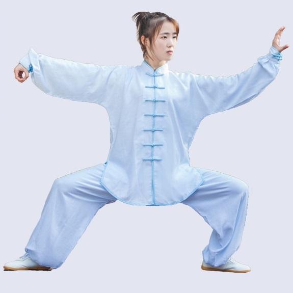 Soft Cotton Women's Short-sleeved Martial Arts Clothing Chinese Style Middle-aged and Elderly Tai Chi Practice Clothing Men's Tai Chi Suit Kung Fu