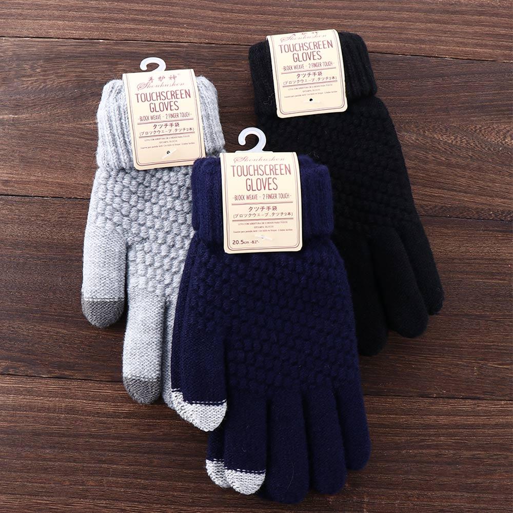 Full Magic Knitted Wrist Knit Female Winter Girl Guantes Screen Solid Women Gloves Warm Touch