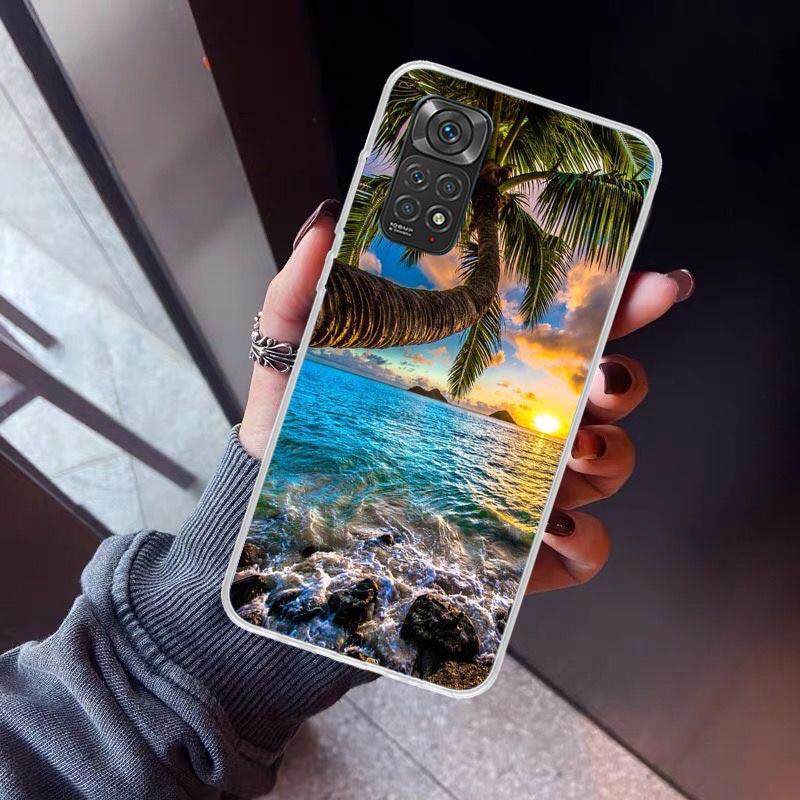 Летний закат на пляже, море, пальма, чехол для телефона для Xiaomi Redmi Note 15 14 14S 13 12 12S 11 Pro Plus 11E 11T 11S 10S 5G, мягкая накладка