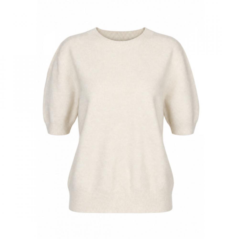 Shop Womens Roundneck Solid Wholegarment Short Sleeve Knit Beige Frb Wkn260126