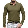 Camisas polo masculinas de manga comprida, 3 botões, casual, slim fit, camisetas básicas, absorvente de umidade, respirável, atlética, treino, gola, polo de golfe para homens
