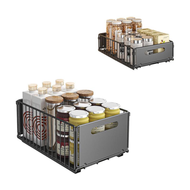 1 шт./2 шт. выдвижной органайзер для шкафа, расширяемые кухонные ящики, прочная выдвижная корзина для хранения