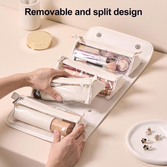 Складная косметичка женская 4-в-1 дорожная сумка для макияжа водонепроницаемый органайзер для косметики с 4 съемными отделениями для отпуска командировки