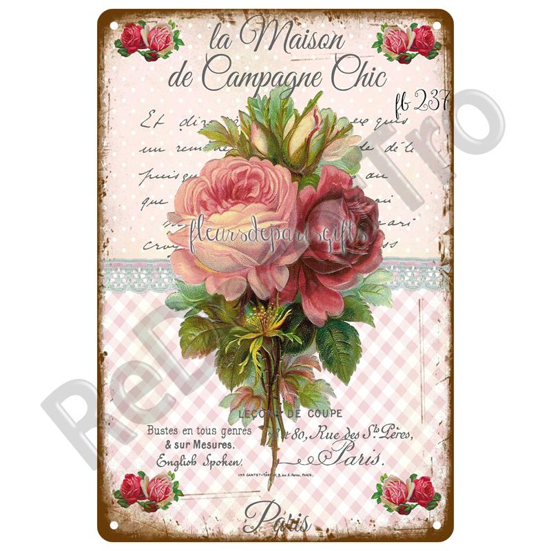 Vintage Metal Plaque Plates Decor Garden Flower Rules Metal Sign For Pub Bar Home Wall Decor Art Tin Signs Flower Poster Gift