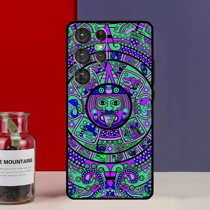 Чехол-футляр с узором под дерево из календаря Майя для Samsung Galaxy S25 Ultra S9 S10 S20 S21 S22 Plus S23 Ultra S24 FE