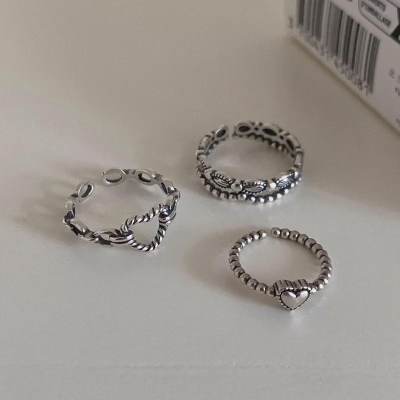 Thai Silver Retro Love Ring: High-End, Neutral Style, Light Luxury Index Finger Jewelry