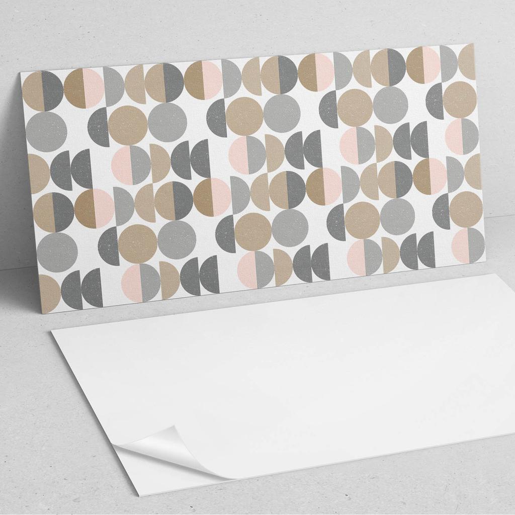 Naklejany Panel Dekoracyjny Do Szybkiej Odmiany Ściany 120X60 Cm Geometria Okręgów I Półokręgów
