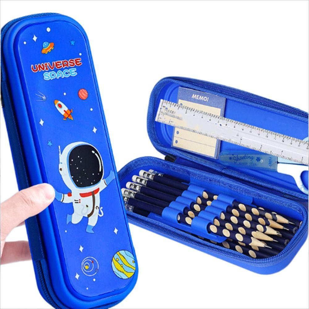Канцелярская коробка большой емкости, водонепроницаемая коробка для карандашей, пенал для хранения, пенал для астронавтов, для мальчиков и девочек